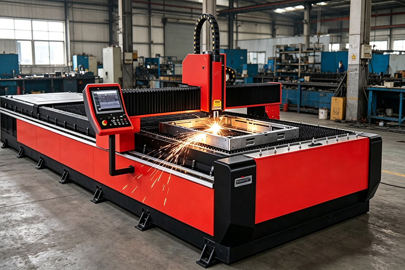 Large multi-face aluminum part being machined