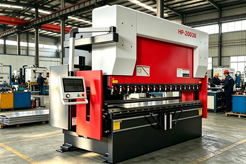 Press brake bending a laser cut blank